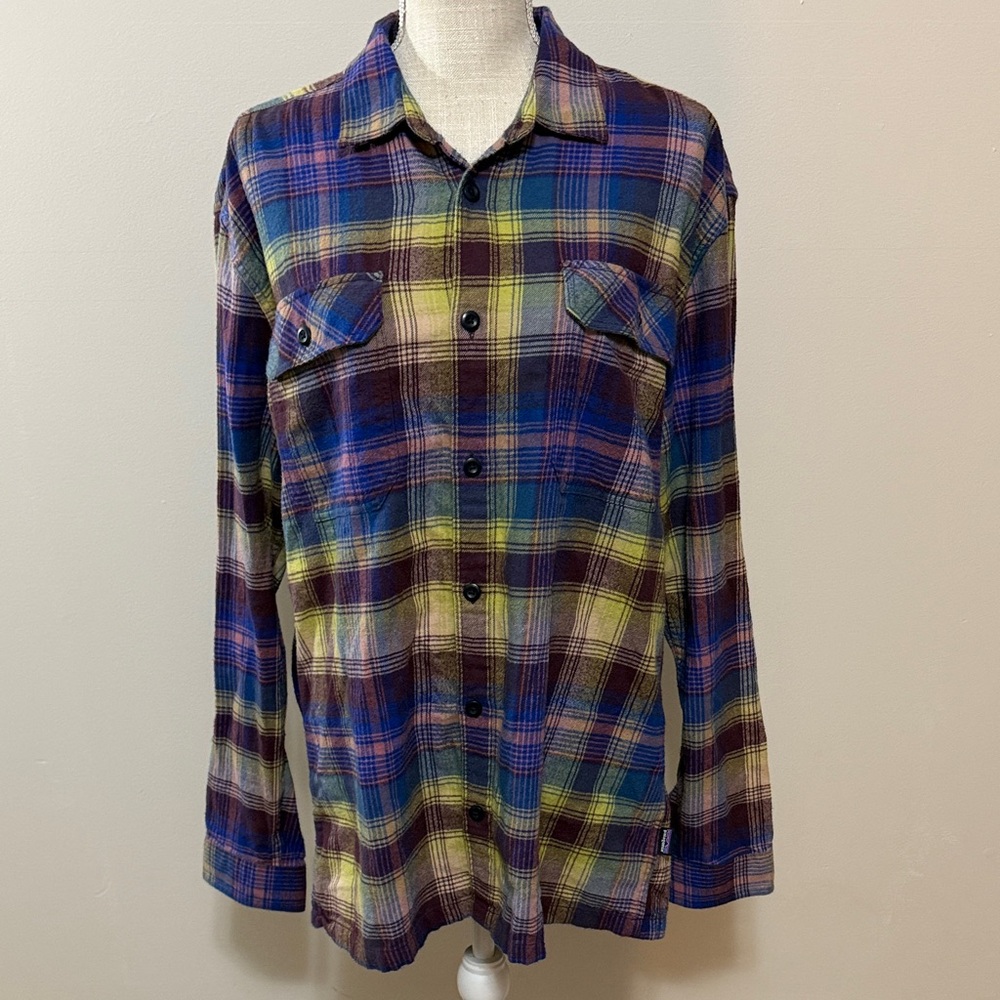 Patagonia Plaid Button-Down Shirt in Blue, Purple, Yellow